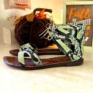 🔥SALE🔥Sam Edelman Gwenna Snake Skin Gladiator Sandal 8 1/2